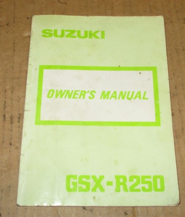 Suzuki GSX-R250 owners manual