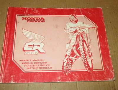 Honda CR 500 R Owners manual