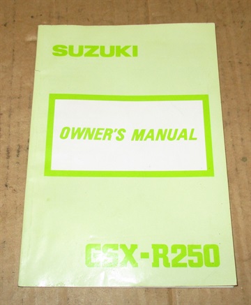 Suzuki GSX-R250 Owners manual