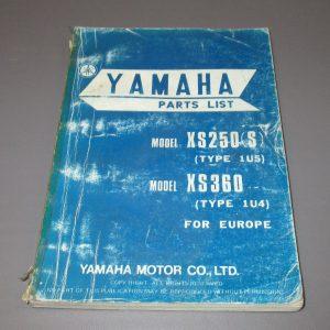 Yamaha XS 250-360 Part list